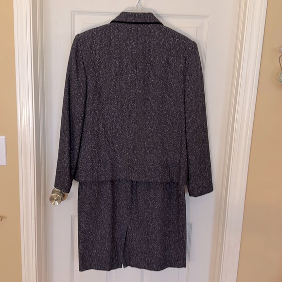 Vintage Talbots Dress Suit Size 4P Two Piece Set Purple Tweed Wool Blend - Picture 2 of 13